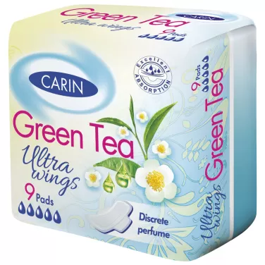 ultra green tea ultravékony szárnyas intimbetét 9 db