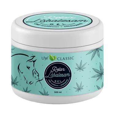 classic lóbalzsam relax gél cbd-vel és zöldagyaggal 500 ml